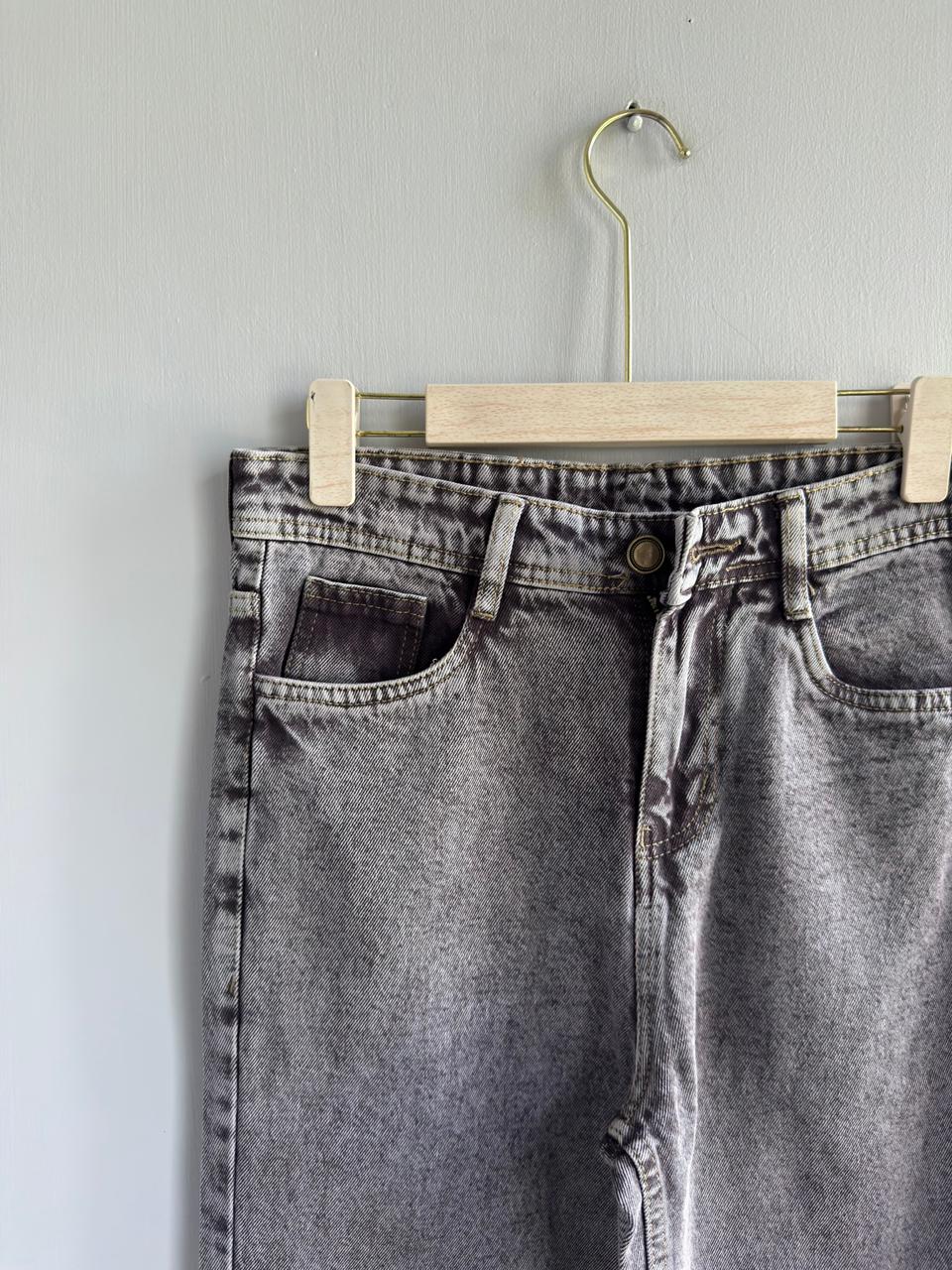 LIGHT BROWN LOOSE FIT DENIM TROUSERS