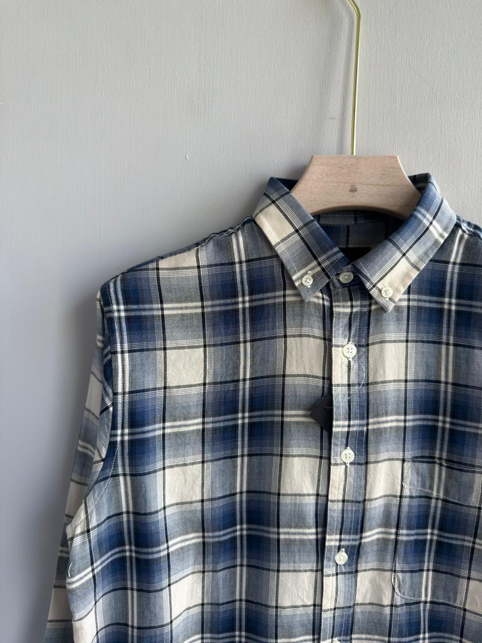 BLUE IMPORTED BRUSHED COTTON FLANEL SHIRT
