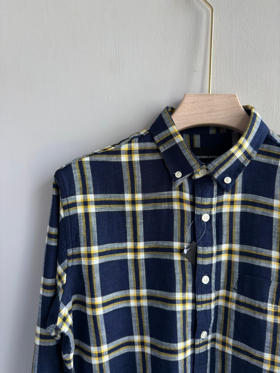 DARK BLUE IMPORTED BRUSHED COTTON FLANEL SHIRT