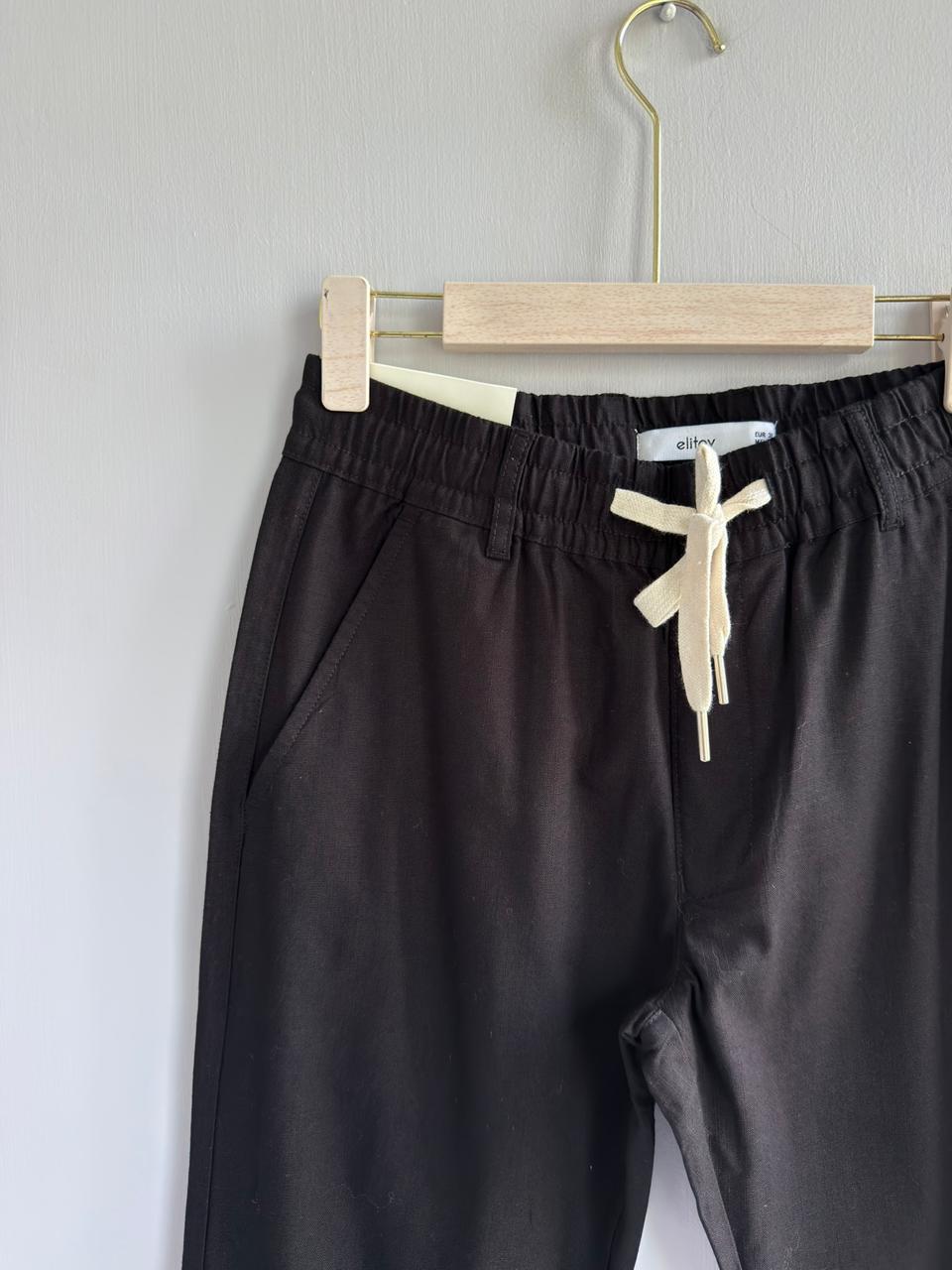 BLACK LINEN TROUSERS