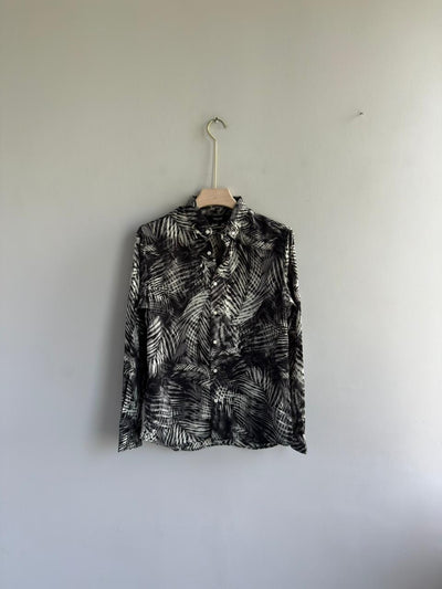 BLACK VISCOSE PRINTED SHIRT