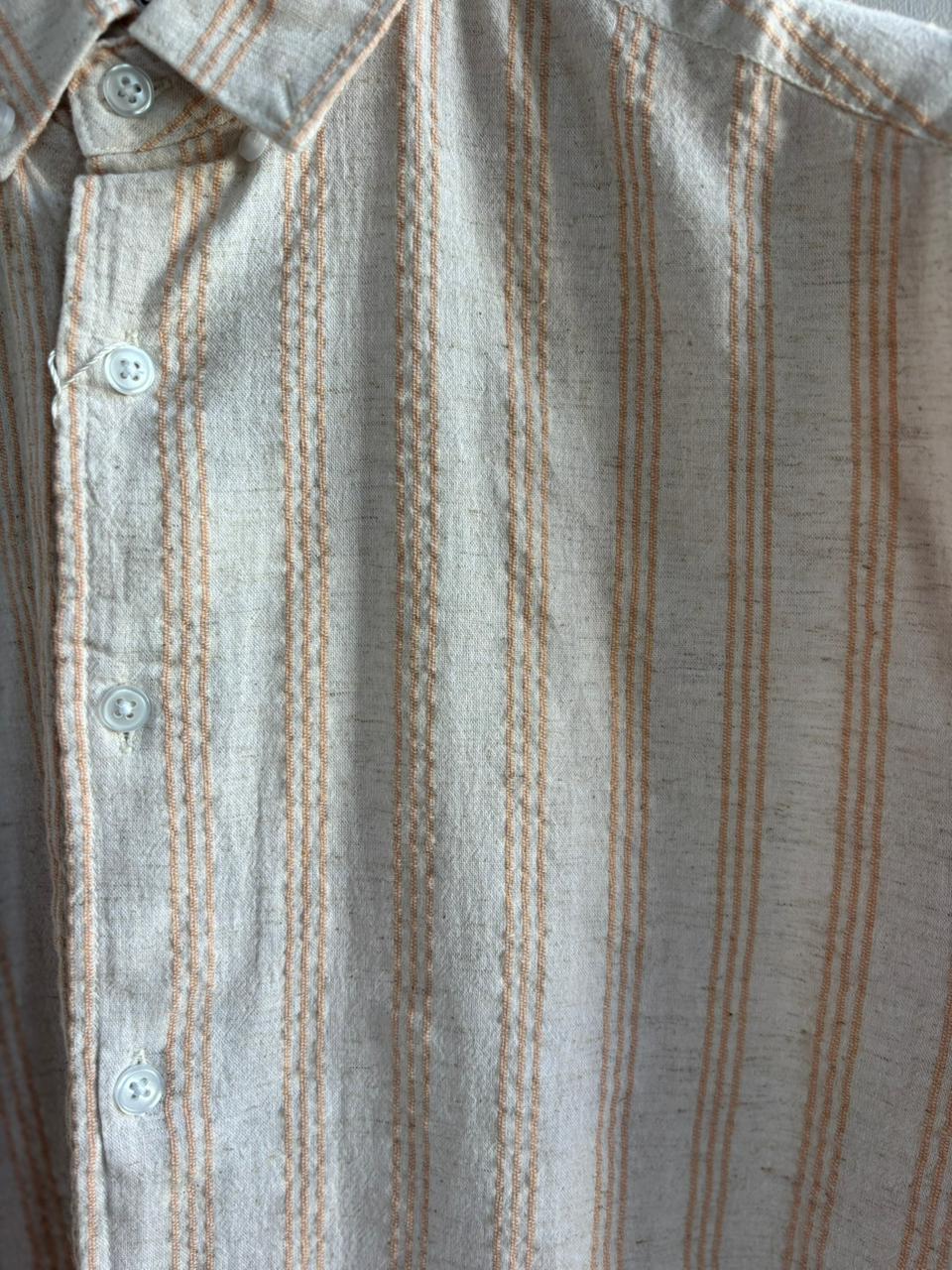 ORANGE STRIPE LINEN SHIRT