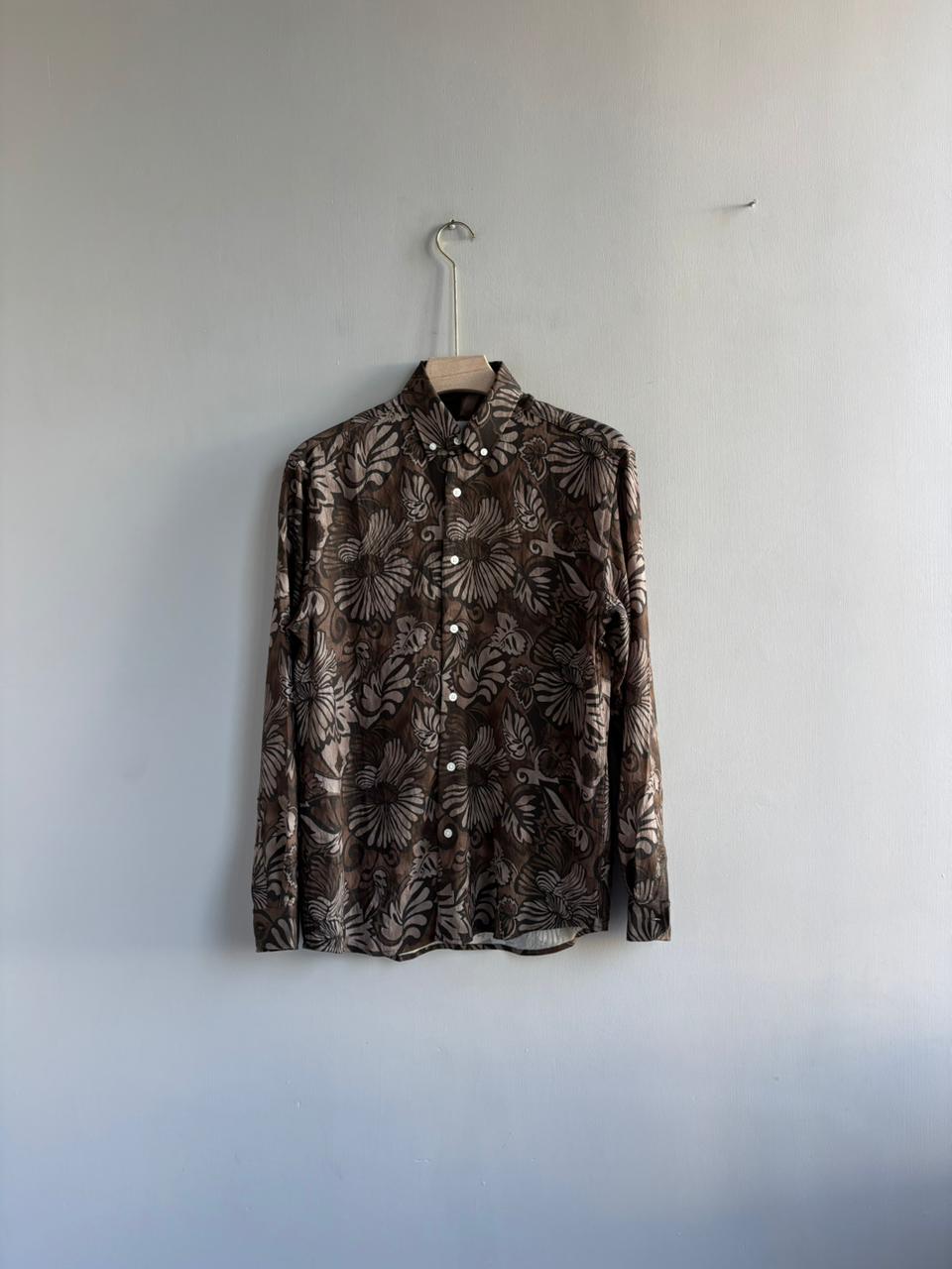 BROWN FLORAL IMPORTED PRINTED SHIRT