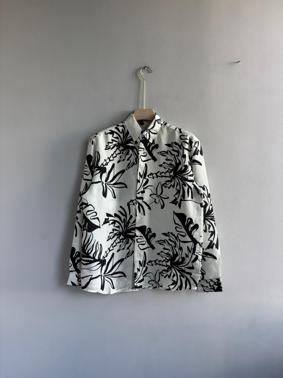 WHITE FLORAL IMPORTED PRINTED SHIRT