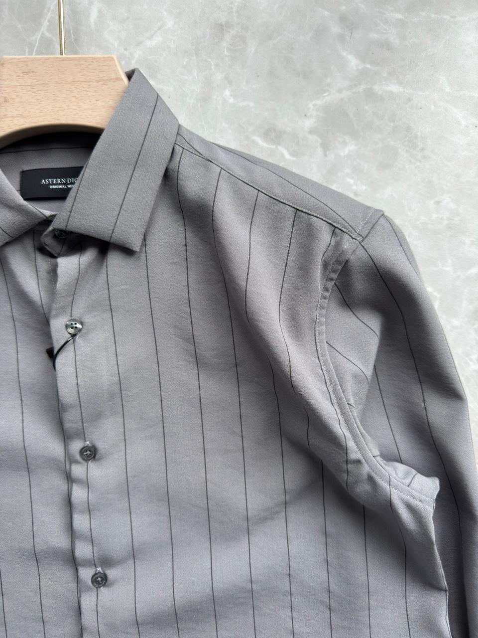 GRAY STRIPES IMPORTED SHIRT