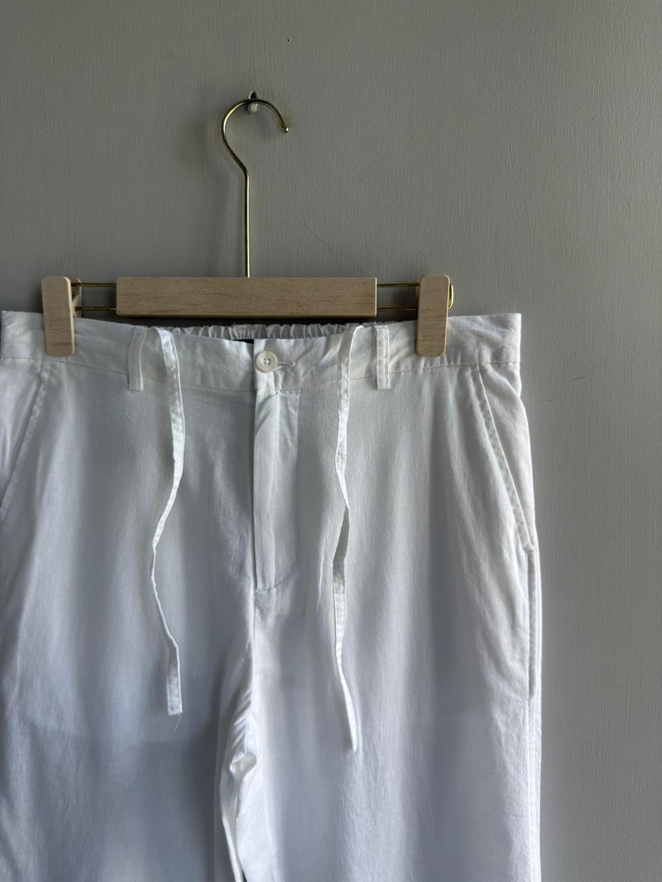 WHITE LINEN TROUSERS
