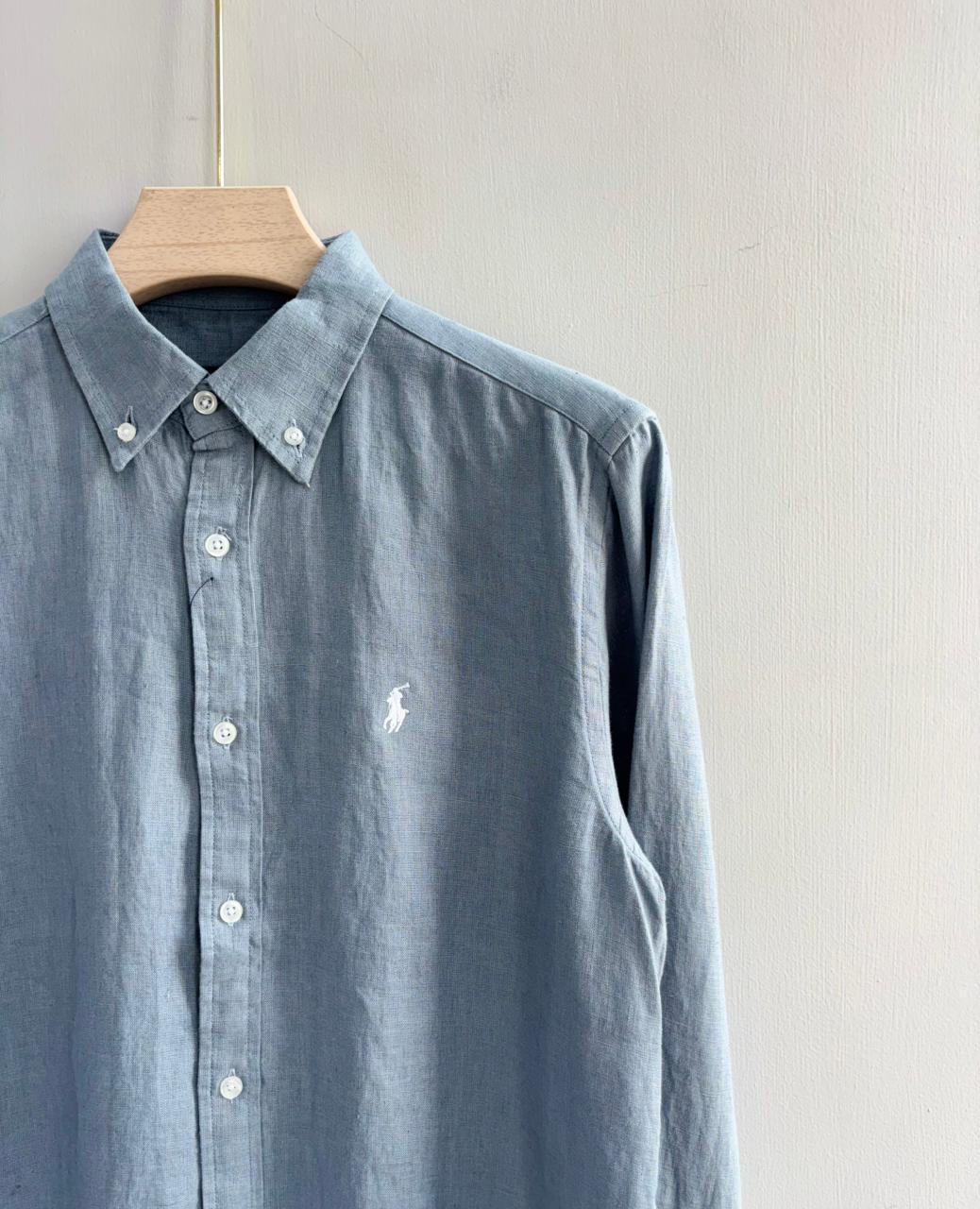 LIGHT BLUE PURE LINEN SHIRT