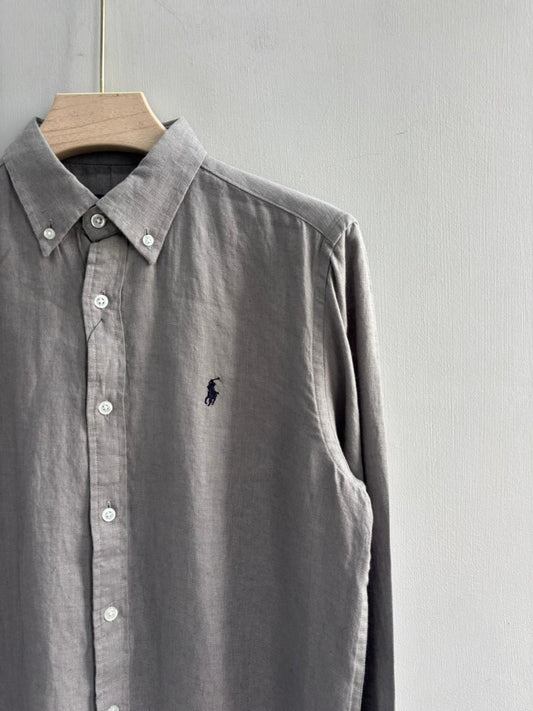 LIGHT GARY PURE LINEN SHIRT
