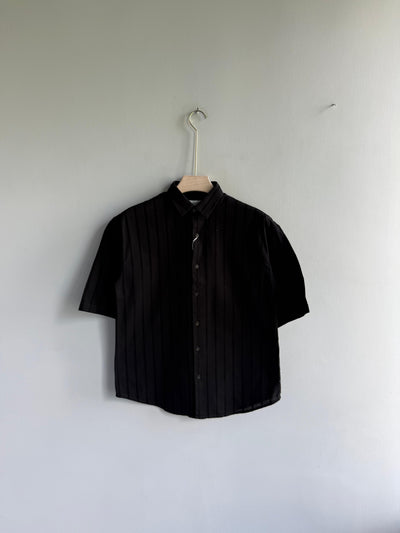 BLACK OVERSIZE IMPORTED STRIPE SHIRT