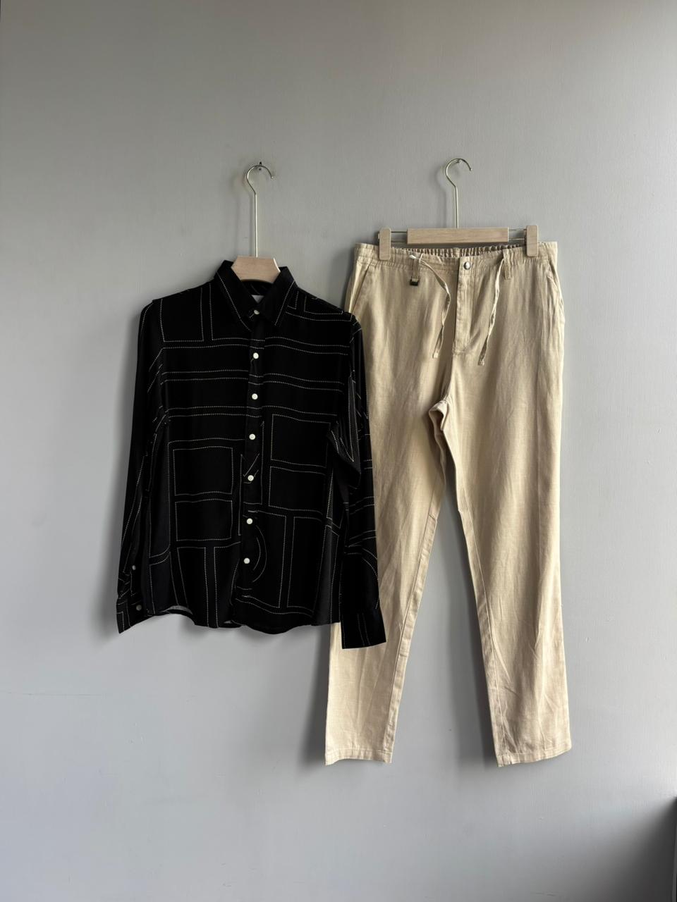 BLACK IMPORTED PRINTED SHIRT