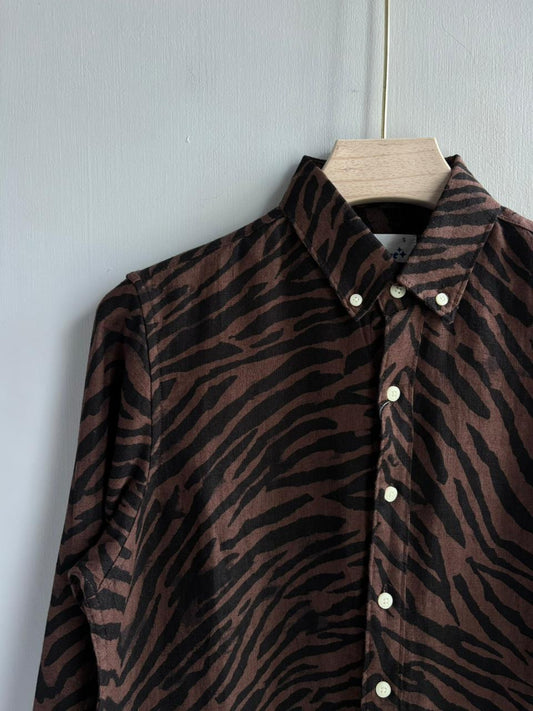 DARK BROWN IMPORTED PRINTED SHIRT