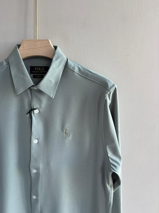 PASTEL BLUE IMPORETD SATIN SHIRT