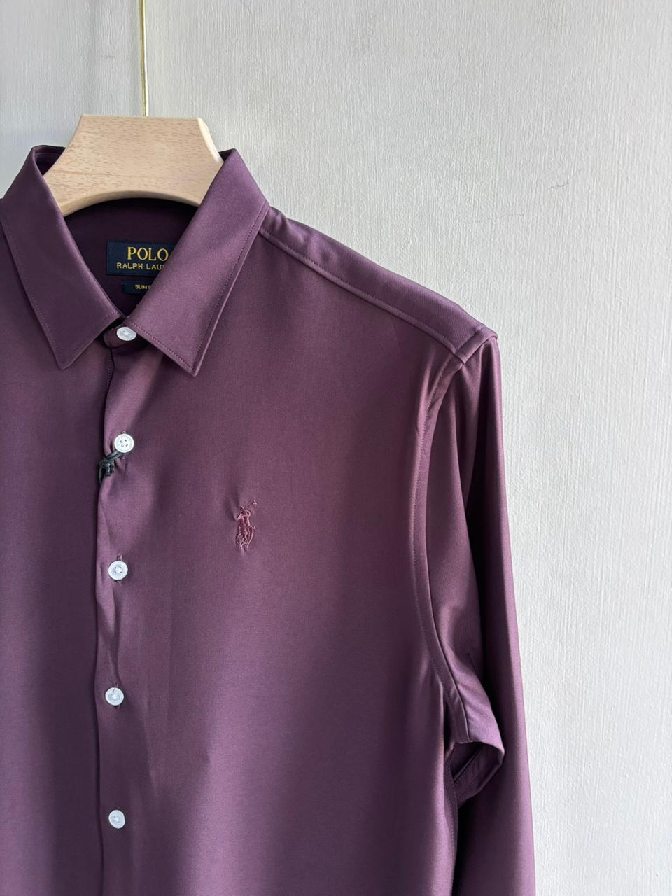 WINE IMPORTED SATIN SHIRT
