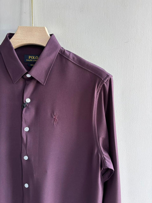 WINE IMPORTED SATIN SHIRT