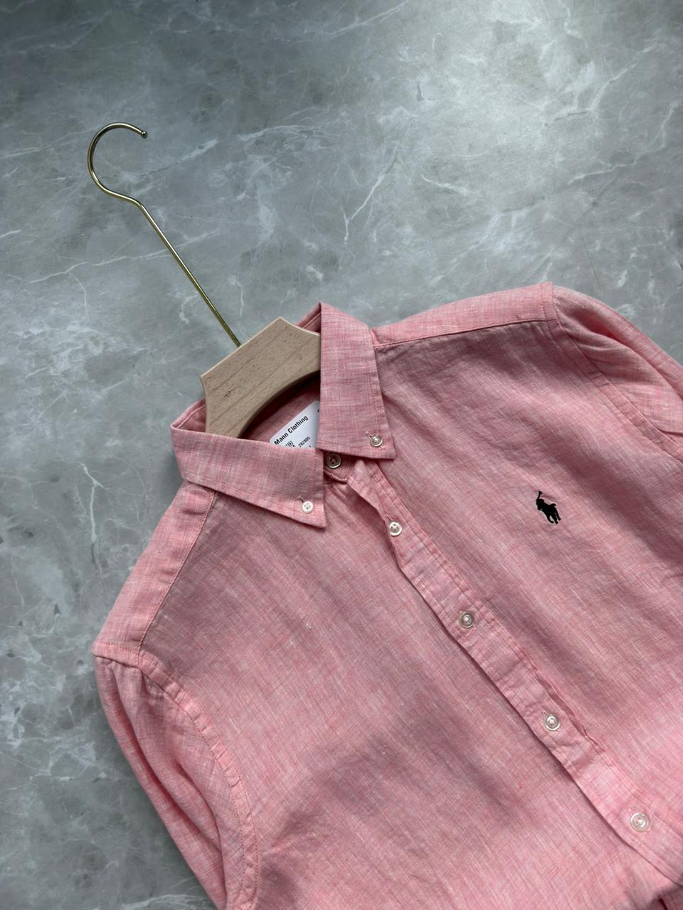 PINK PURE LINEN SHIRT