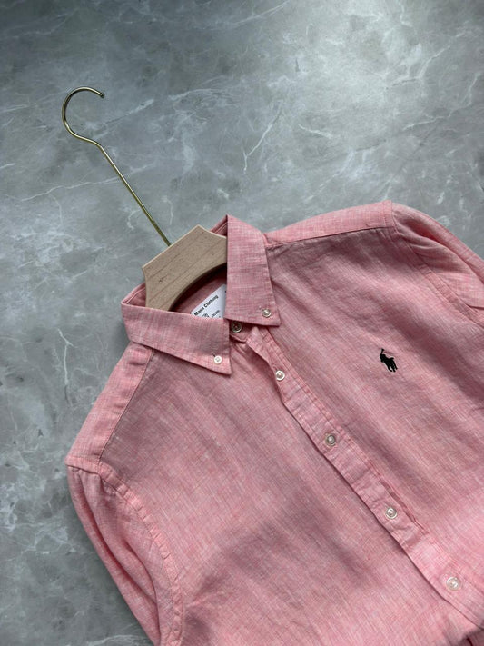 PINK PURE LINEN SHIRT