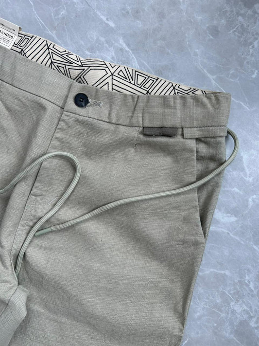 LIGHT GREEN LINEN TROUSERS