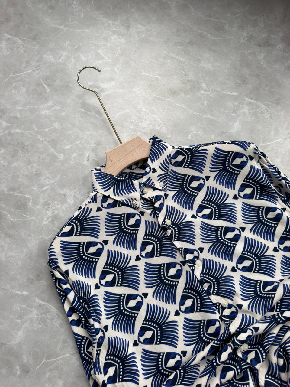 BLUE IMPORTED PRINTED SHIRT