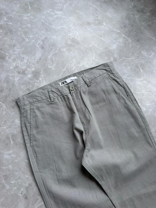 LIGHT GRAY LINEN TROUSERS