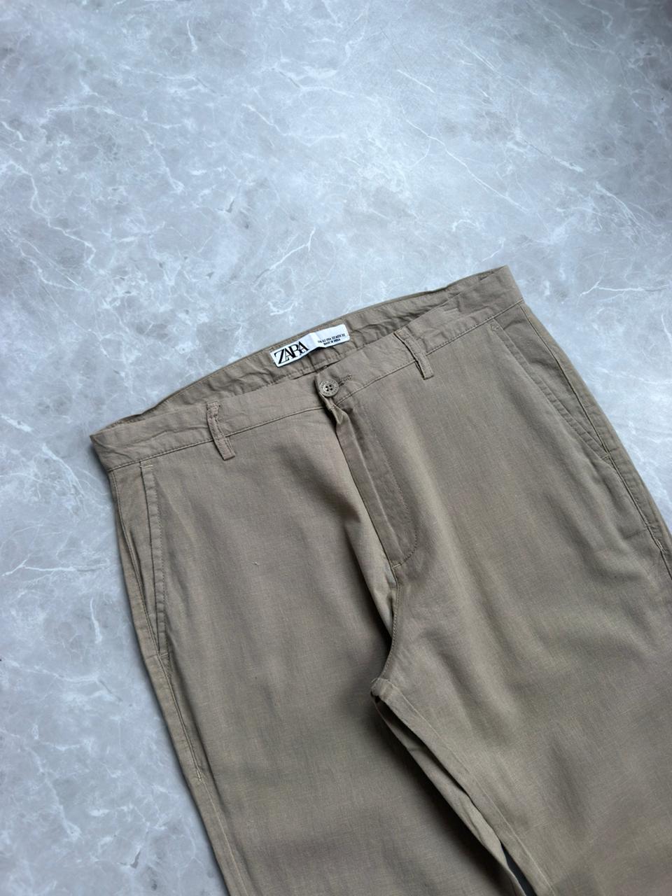 LIGHT GREEN LINEN TROUSRES