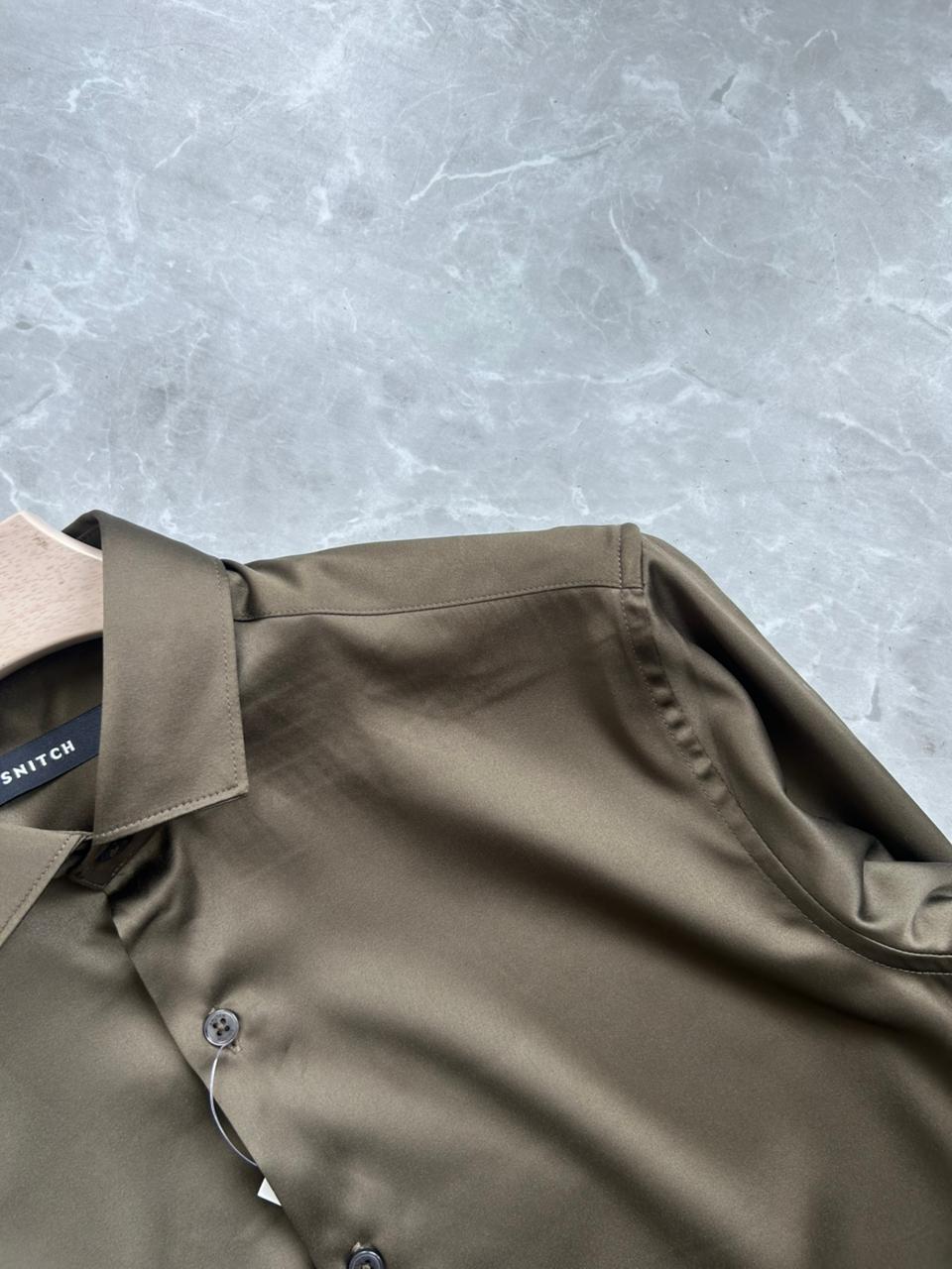 GREEN SATIN SHIRT