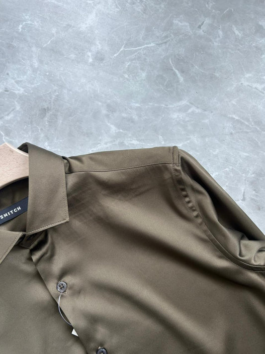 GREEN SATIN SHIRT
