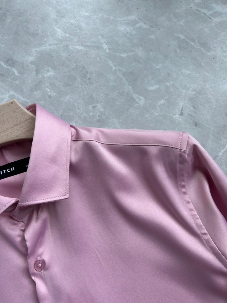 PINK SATIN SHIRT