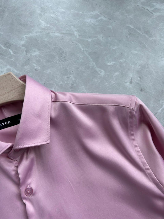 PINK SATIN SHIRT