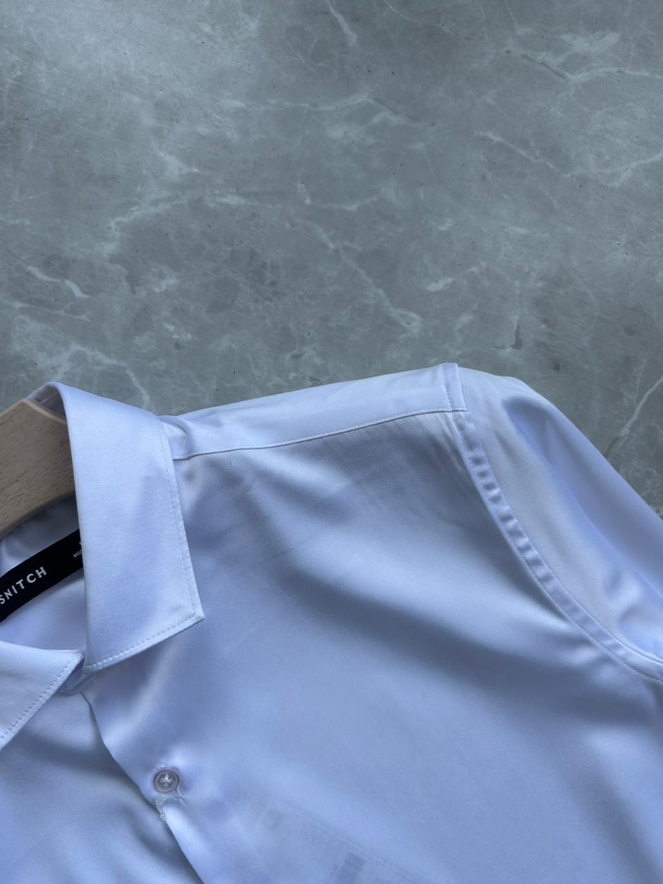 WHITE SATIN SHIRT
