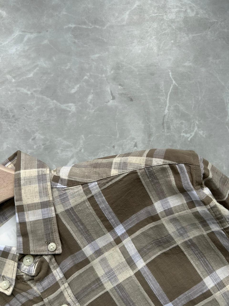 SANDAL LINEN FLANNEL CHECKED SHIRT