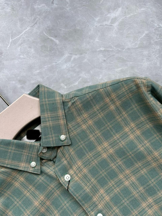 GREEN FLANNEL CHECKED SHIRT