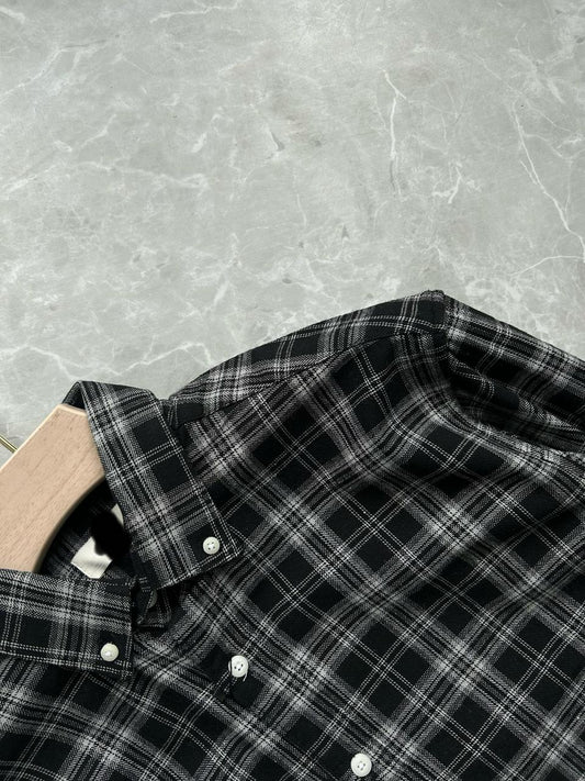 BLACK FLANNEL CHECKED SHIRT