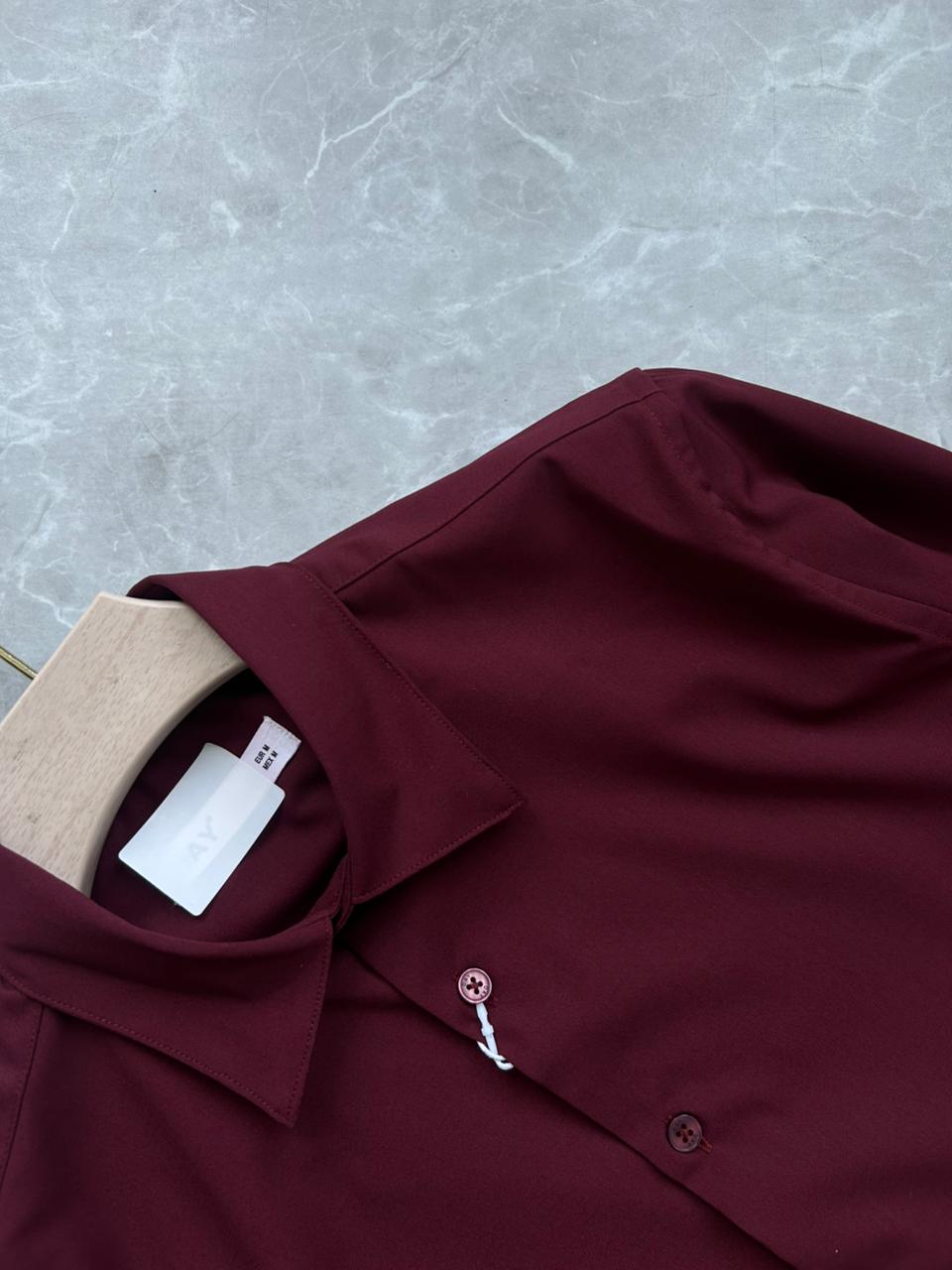 BURGANDY IMPORTED SATIN SHIRT