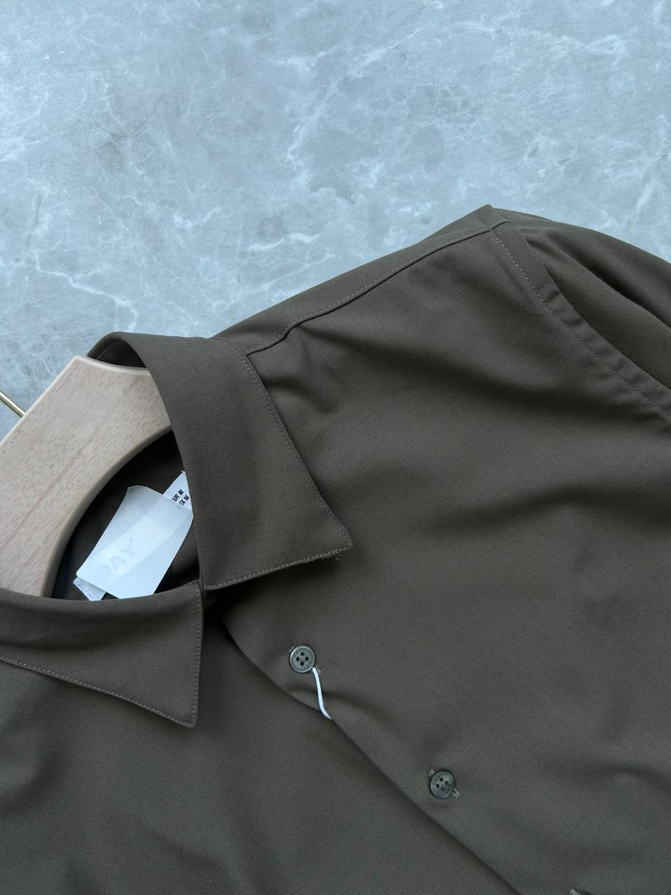 LIGHT BROWN IMPORTED SATIN SHIRT