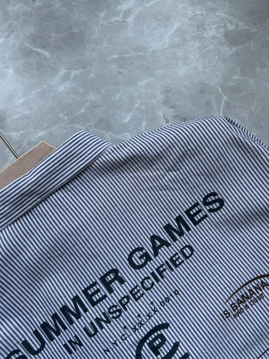GRAY STRIPES PRINTED SHIRT