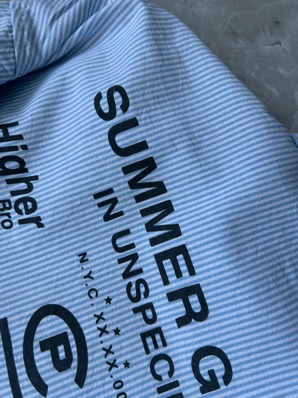BLUE STRIPES PRINTED SHIRT