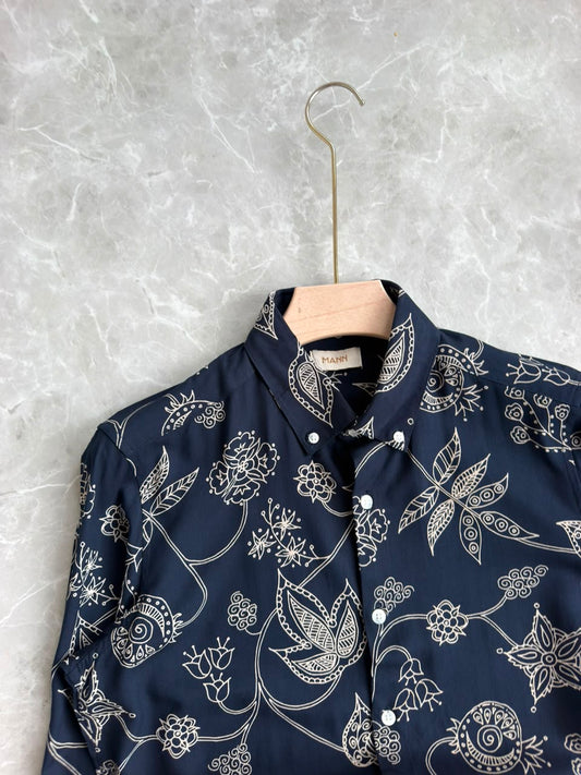 BLUE FLORAL PRINTED SHIRT