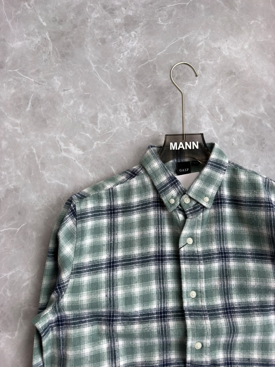 GREEN BRUSH COTTON FLANNEL CHECKED SHIRT