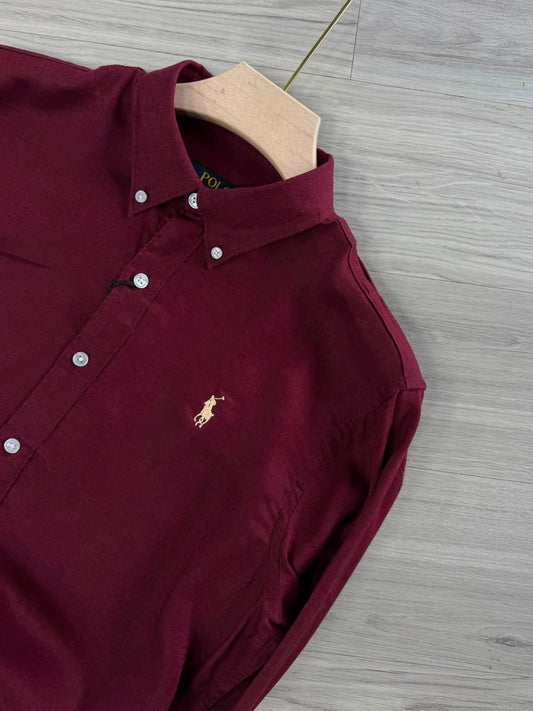 MEROON LINEN SHIRT