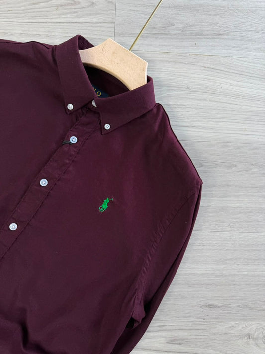 WINE LINEN SHIRT