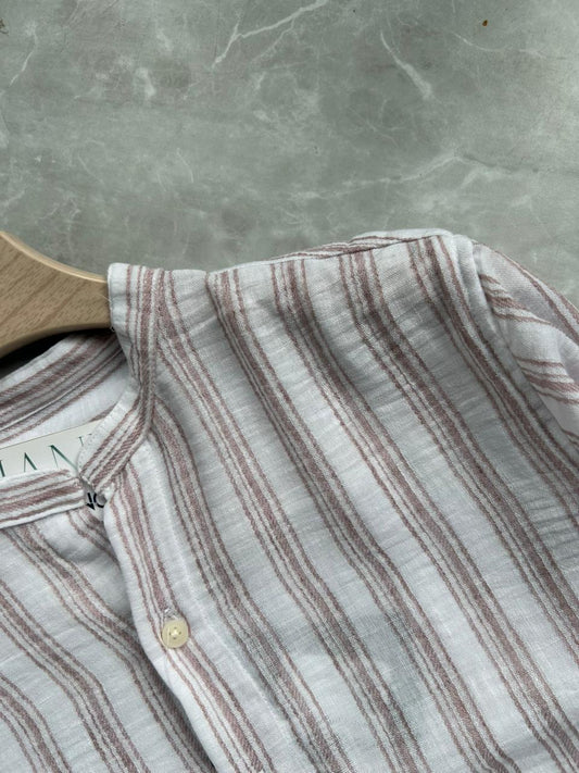 IMPORTED CRUSSHED MANDRIAN COLLAR SHIRT
