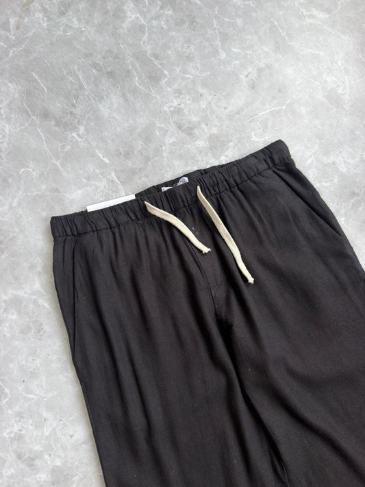 BLACK RELAX LINEN TROUSERS
