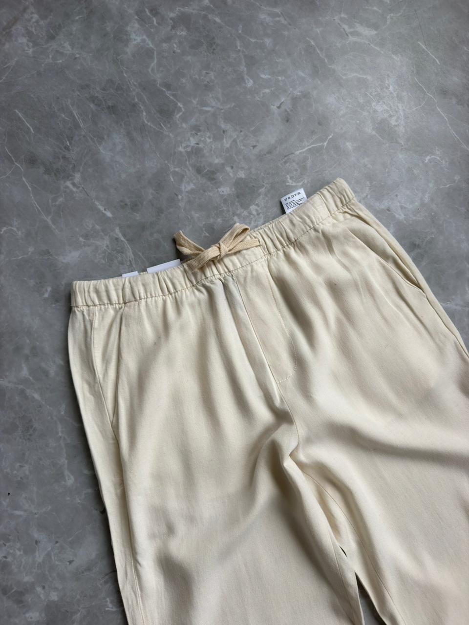 OFF WHITE RELAX LINEN TROUSERS
