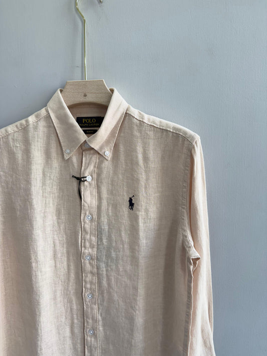 LIGHT ORANGE PURE LINEN SHIRT
