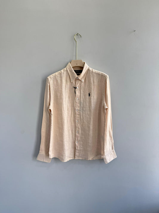 LIGHT ORANGE PURE LINEN SHIRT
