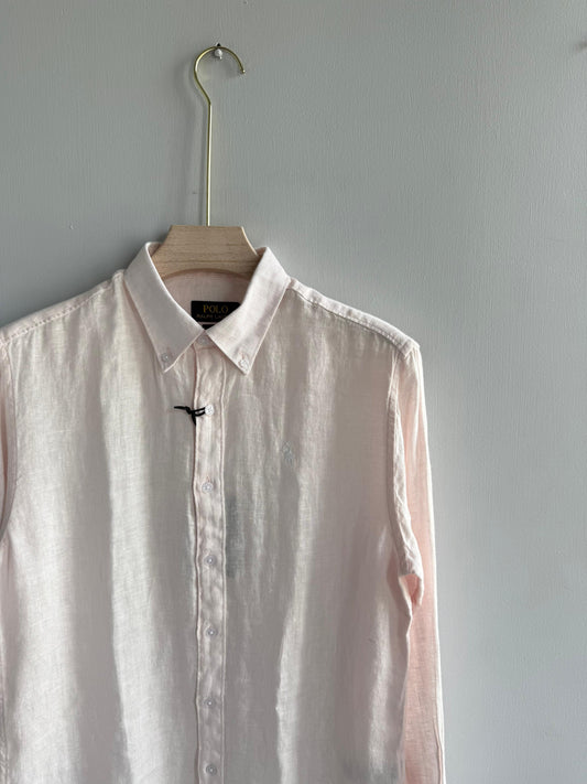 BABY PINK PURE LINEN SHIRT