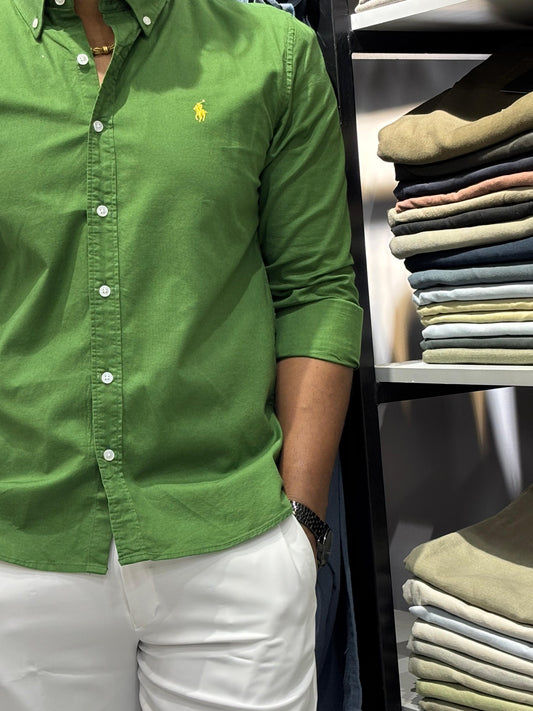 GREEN OXFORD COTTON SHIRT