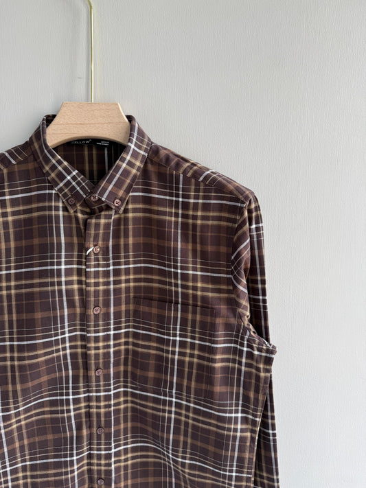 BROWN FLANNEL COTTON SHIRT