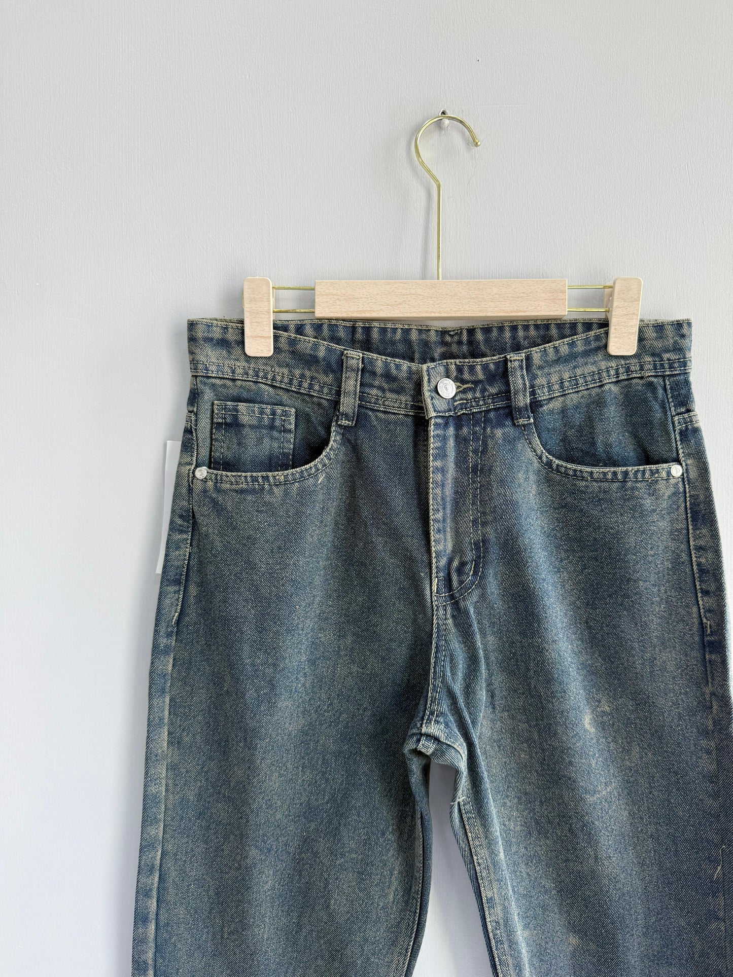 DARK BLUE MOM FIT TROUSERS