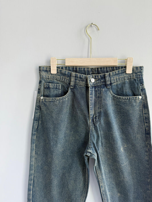DARK BLUE MOM FIT TROUSERS